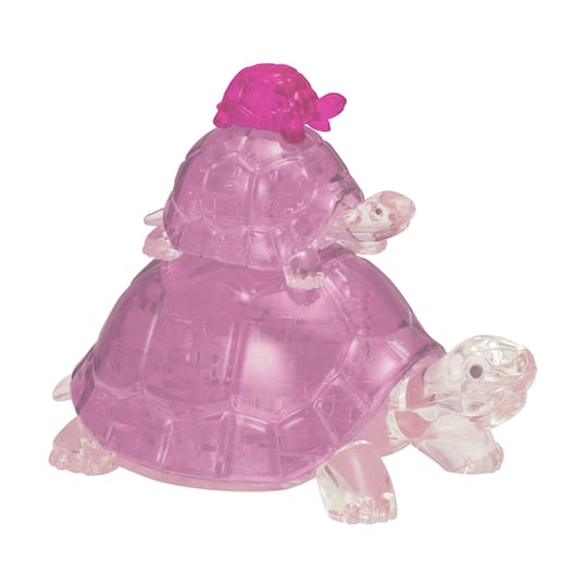 3D Crystal Puzzle - Turtles (Pink): 37 Pcs